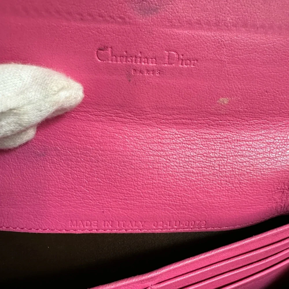 Christian Dior Ultimate Rendez-vous Patent Dior Trotter Fuchsia Authentic Wallet